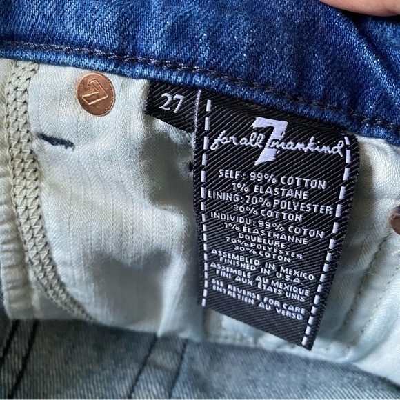 7 for all Mankind Women's Size 27 Blue High Waist Shorts - Picture 3 of 5